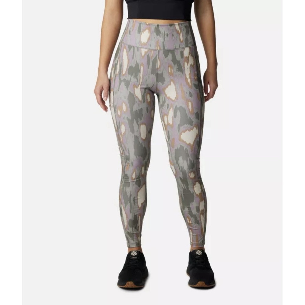 NWOT Columbia High-Waist Abstract Print Leggings in Gray, Pink & Cream